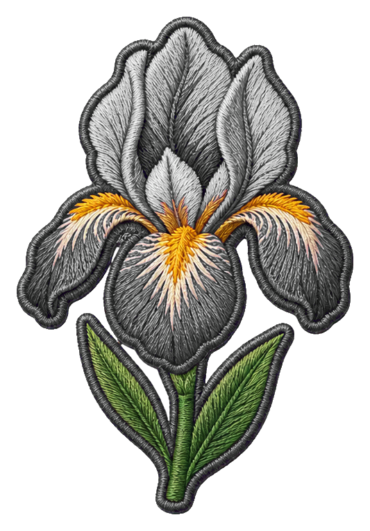 Preview for Purple Iris Embroidered Patch Sticker