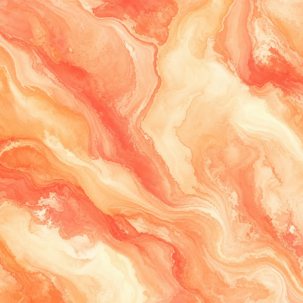 Coral and sea foam abstract marbled texture with soft cellular patterns