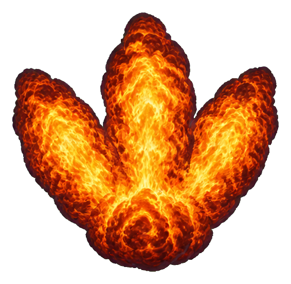 Preview for Three Pronged Flame Fan Explosion Sticker