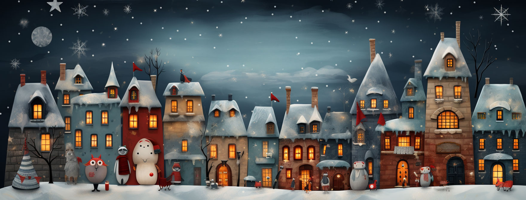 Preview for Winter-village-scene-christmas-cover-background-89056