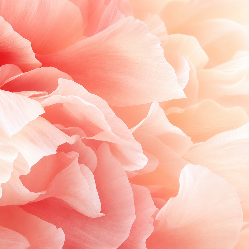 Soft coral and peach abstract petals layered in a floral background