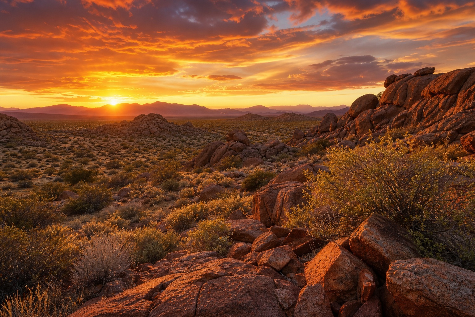 Preview for Rocky Desert Sunset Background