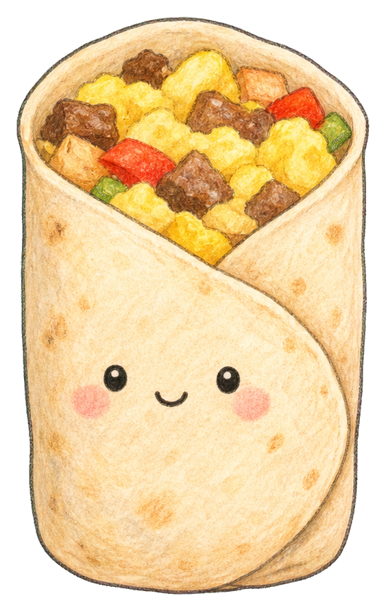 Preview for Breakfast Burrito Sticker With Visible Filling