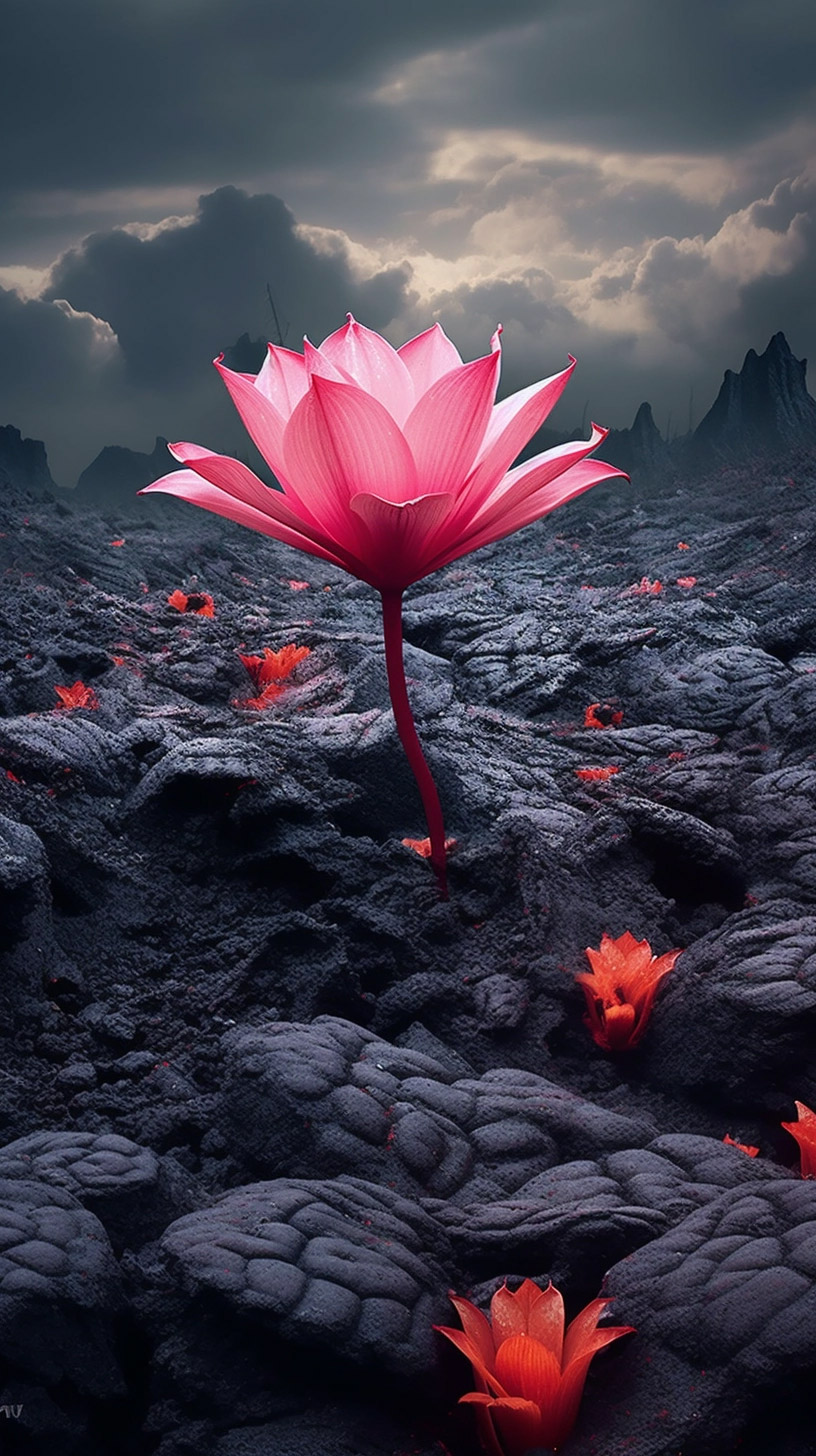 Preview for Lotus-flower-resilience-ai-phone-background-defbd