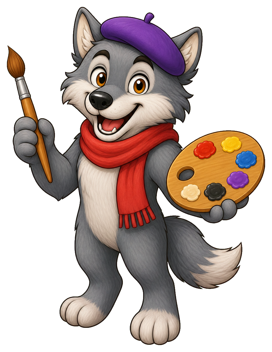 Preview for Artist Wolf Sticker For Creative Designs