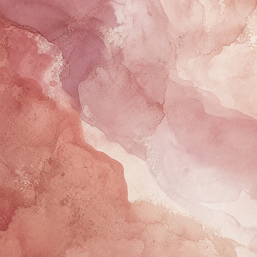 Soft pink and earthy watercolor wash with layered abstract texture and gentle gradients