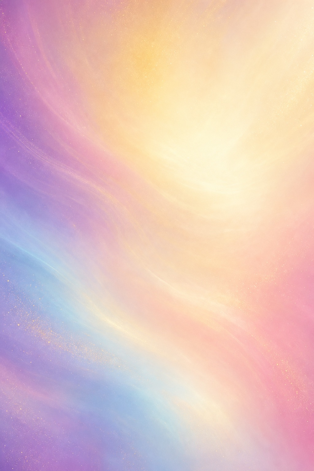 Soft pastel gradient with champagne, orchid, blue, and pink glow streaks