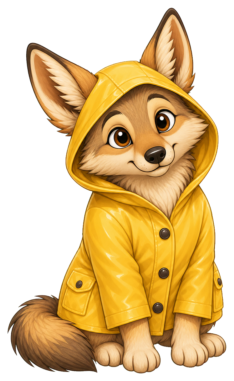 Preview for Coyote Raincoat Sticker