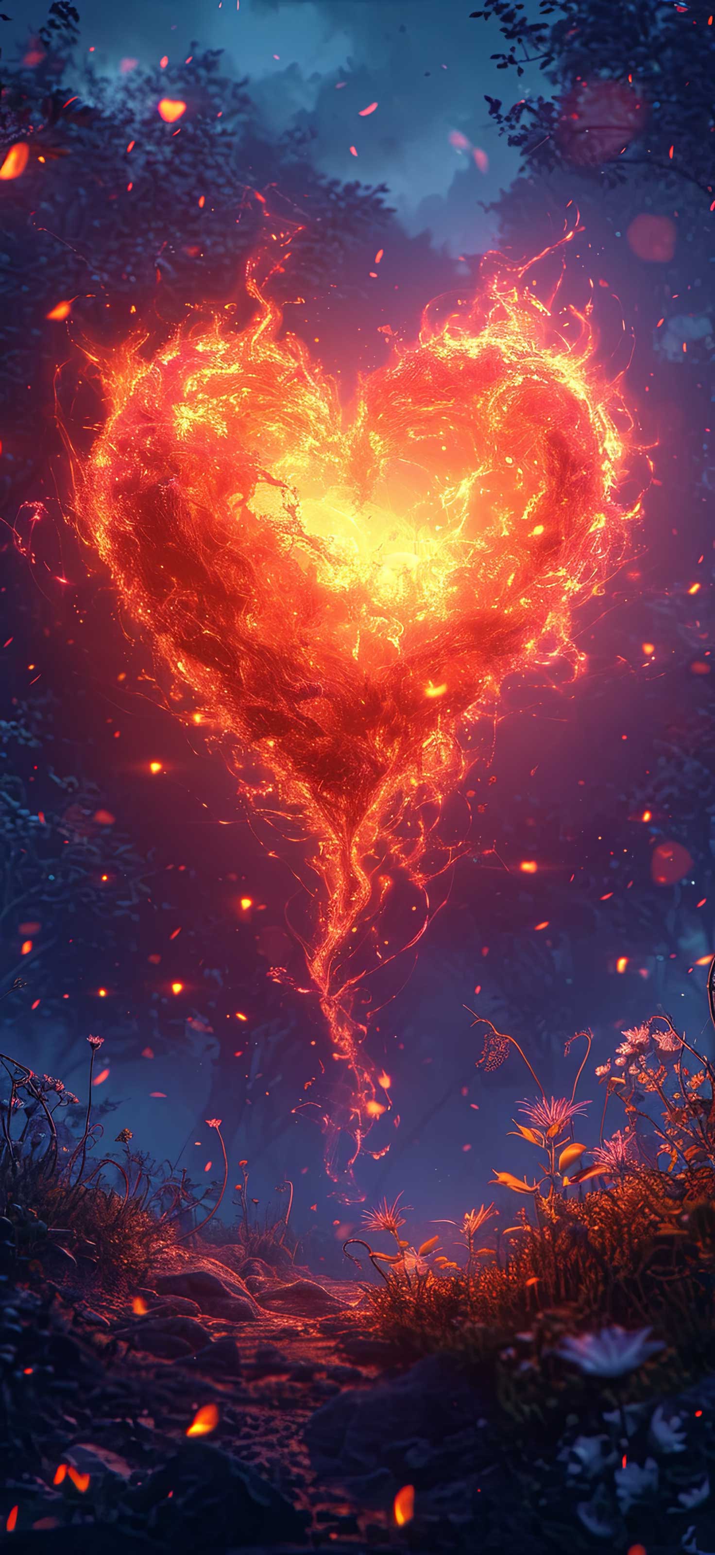 Preview for Fiery-heart-passion-heart-phone-background-1ebfb