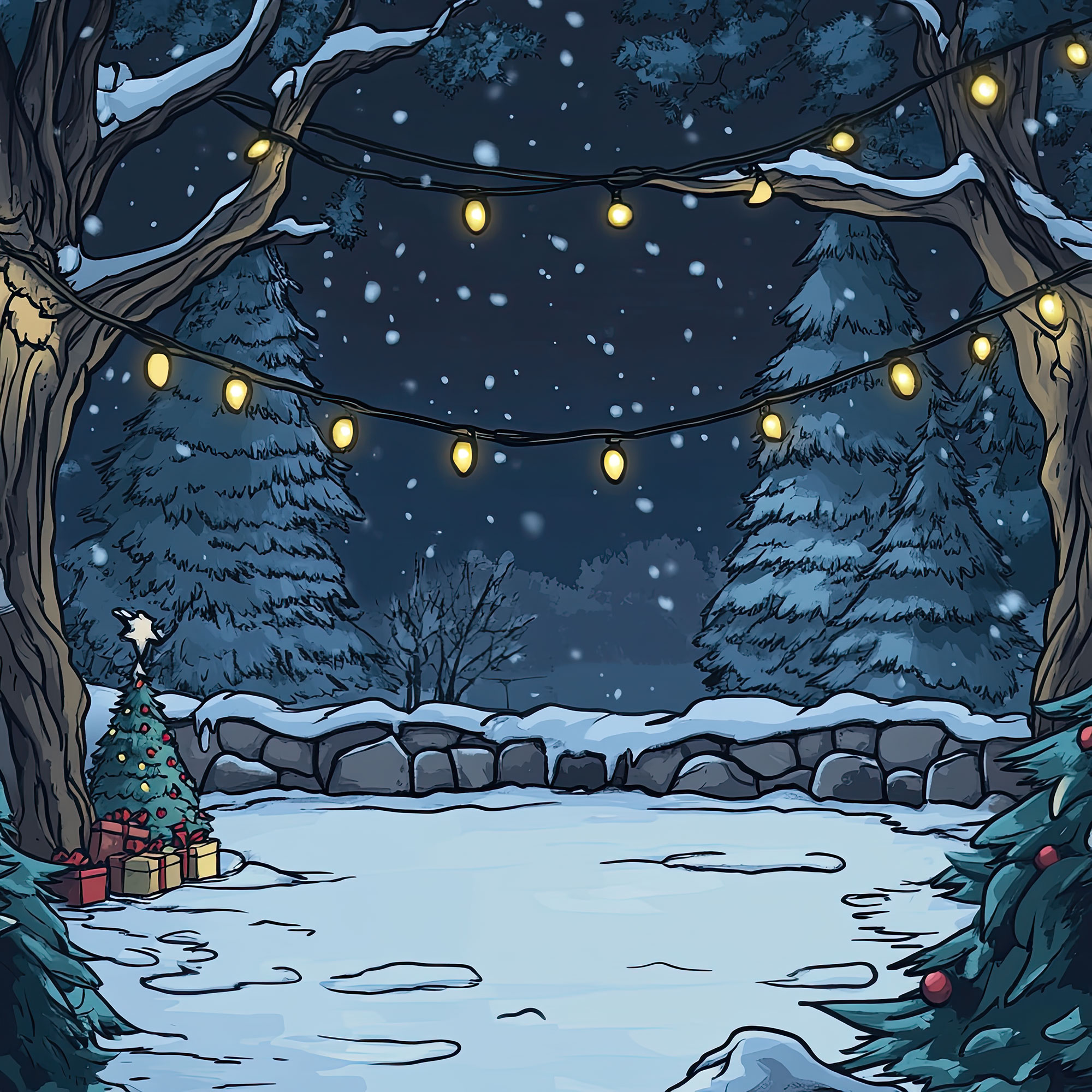 Preview for Winter-wonderland-scene-template-christmas-backdrop-background-6e356