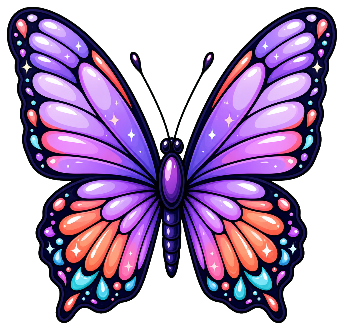 Preview for Lilac Coral Butterfly Sticker