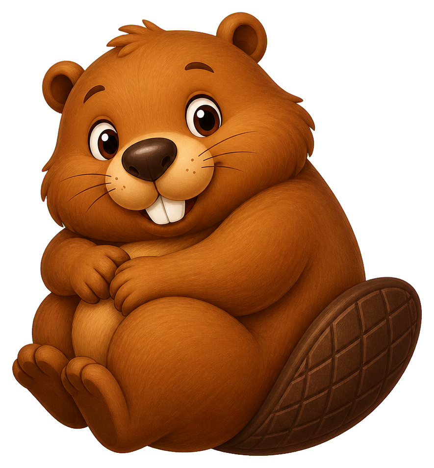 Preview for Beaver Curled Sitting Sticker