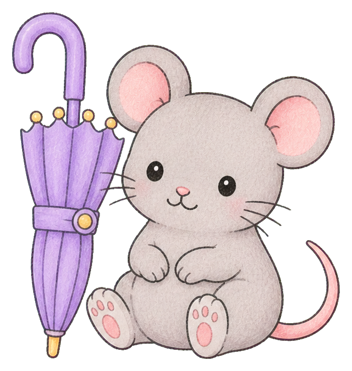 Preview for Kawaii Mouse With Umbrella Sticker