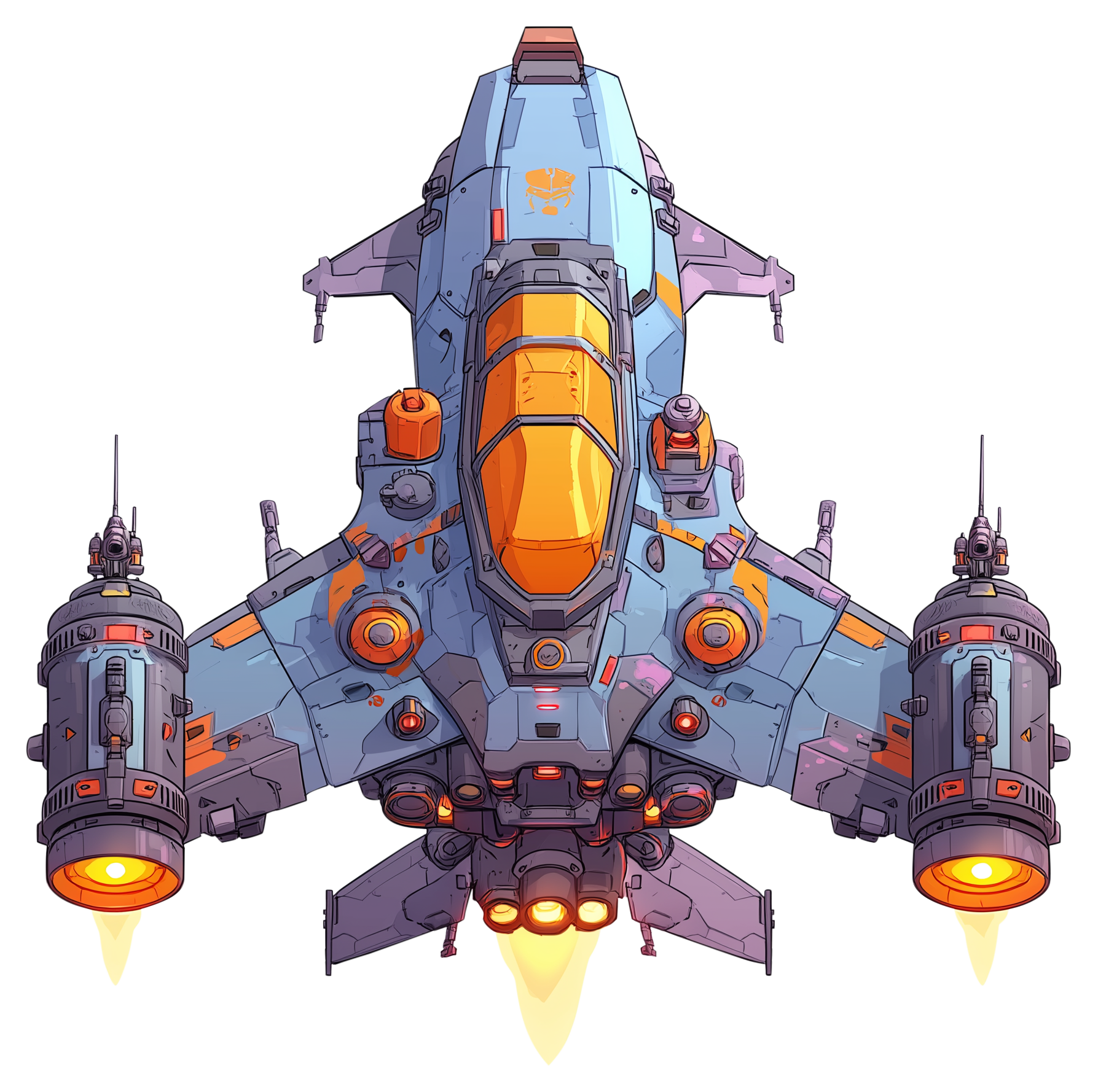 Preview for Futuristic-fighter-jet-illustration-spaceship-sticker-420a6