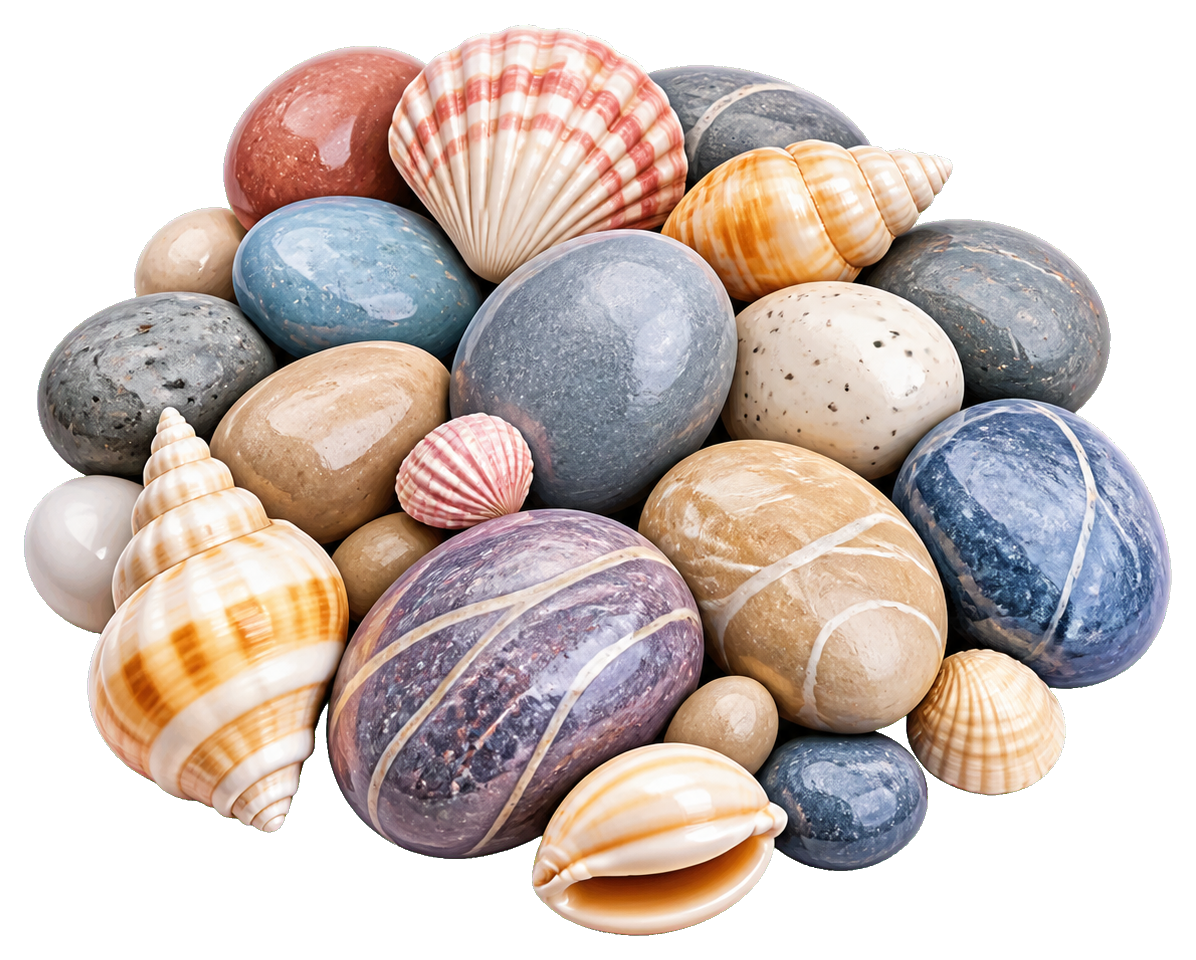 Preview for Beach Pebble Shells Sticker