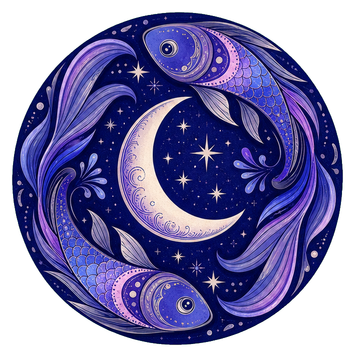 Preview for Pisces Crescent Orbit Astrology Sticker