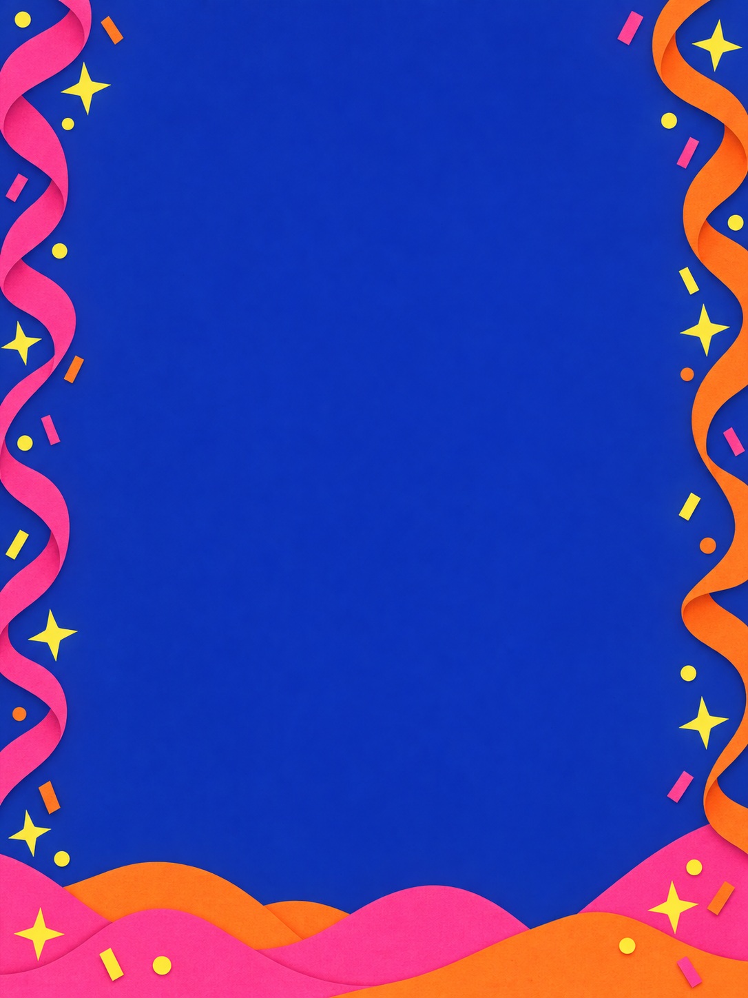 Preview for Electric Blue Portrait With Pink And Orange Party Ribbons
