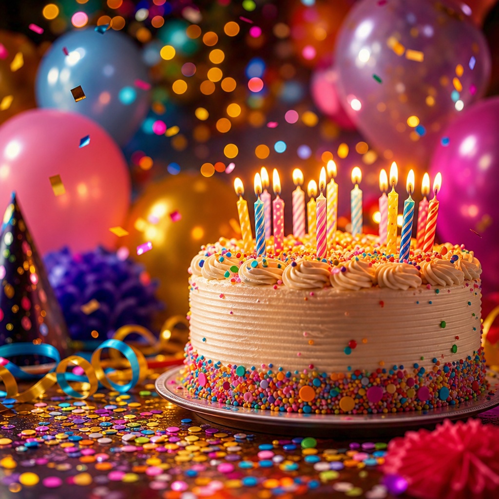 Preview for Birthday Cake Confetti Background