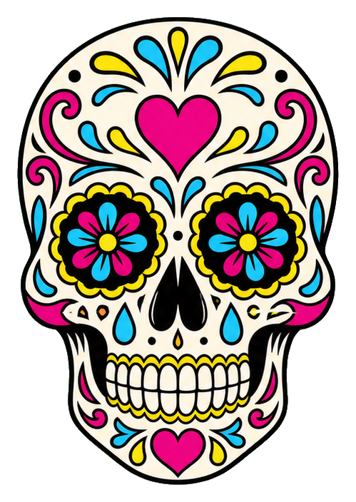 Preview for Magenta Cyan Calavera Sticker