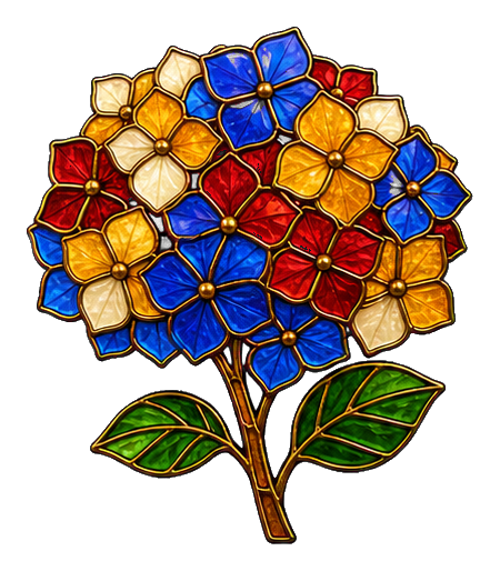 Preview for Stained Glass Hydrangea Sticker