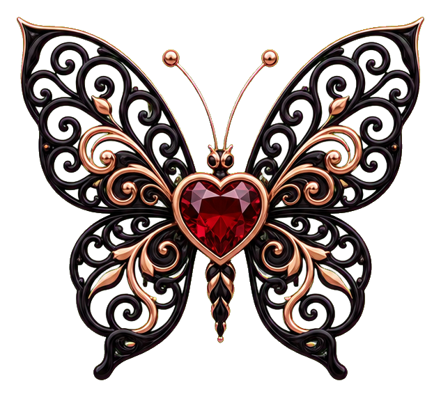 Preview for Garnet Heart Butterfly Sticker