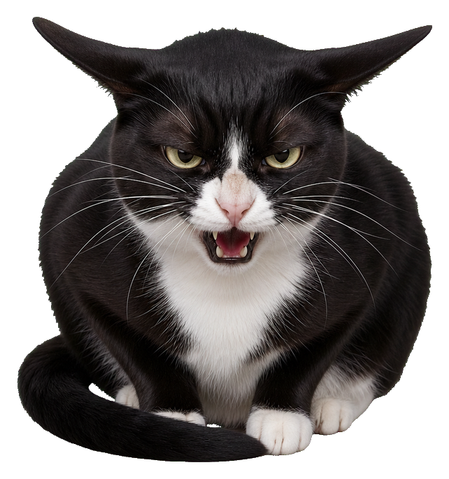 Preview for Angry Tuxedo Cat Sticker