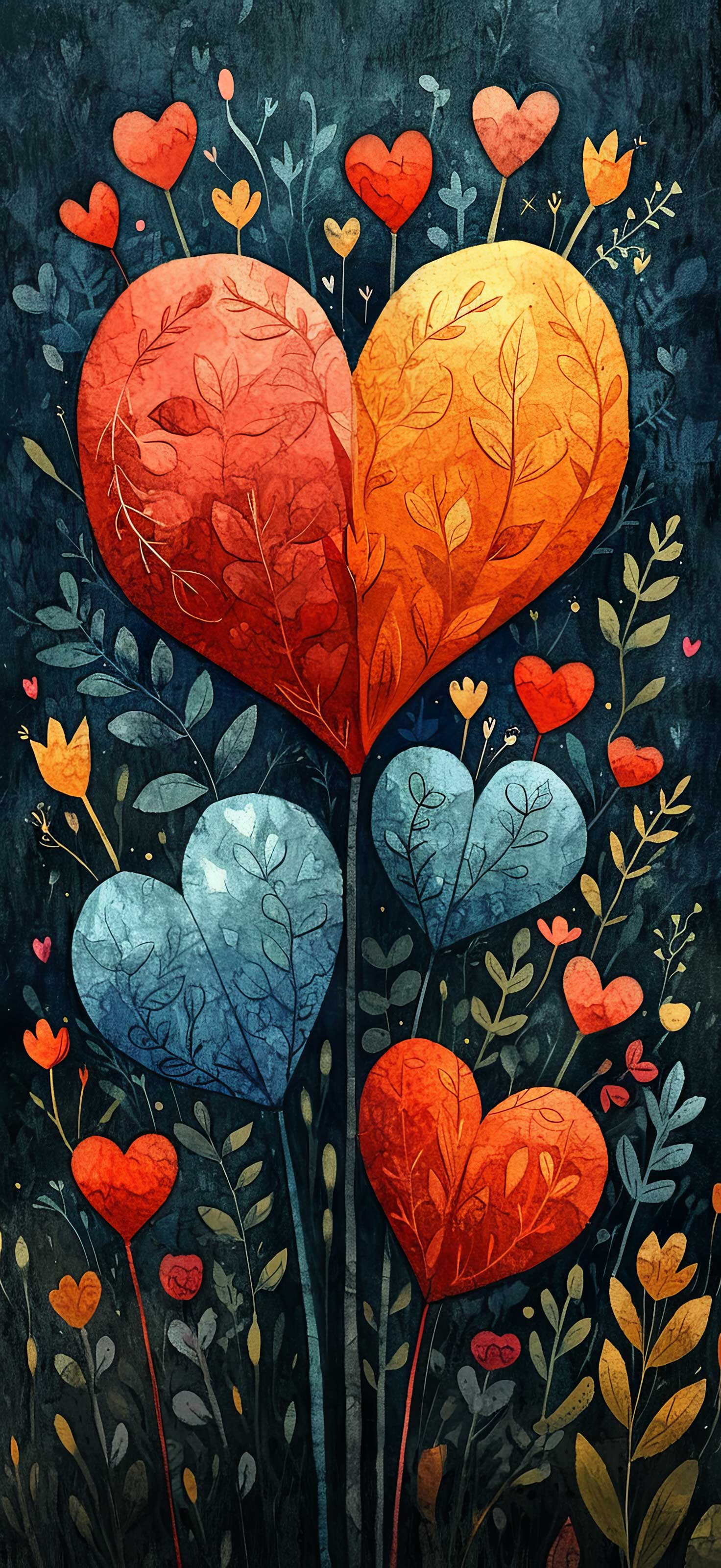 Preview for Heart-flower-illustration-heart-phone-background-895ba