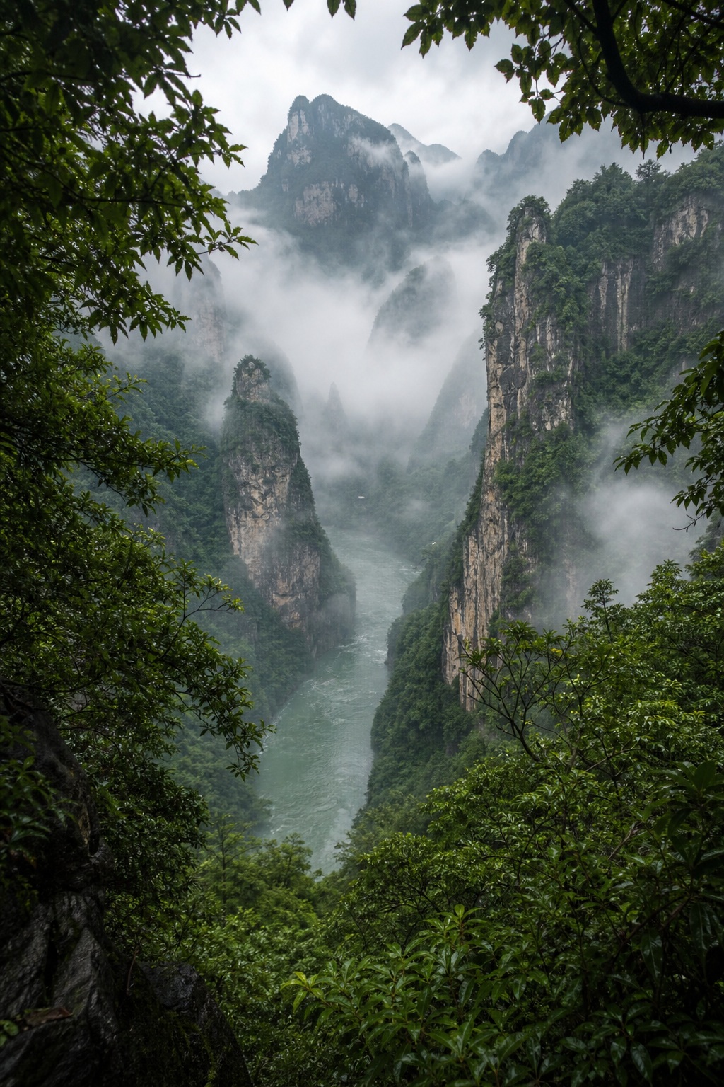Preview for Misty Chinese Mountain Landscape Background