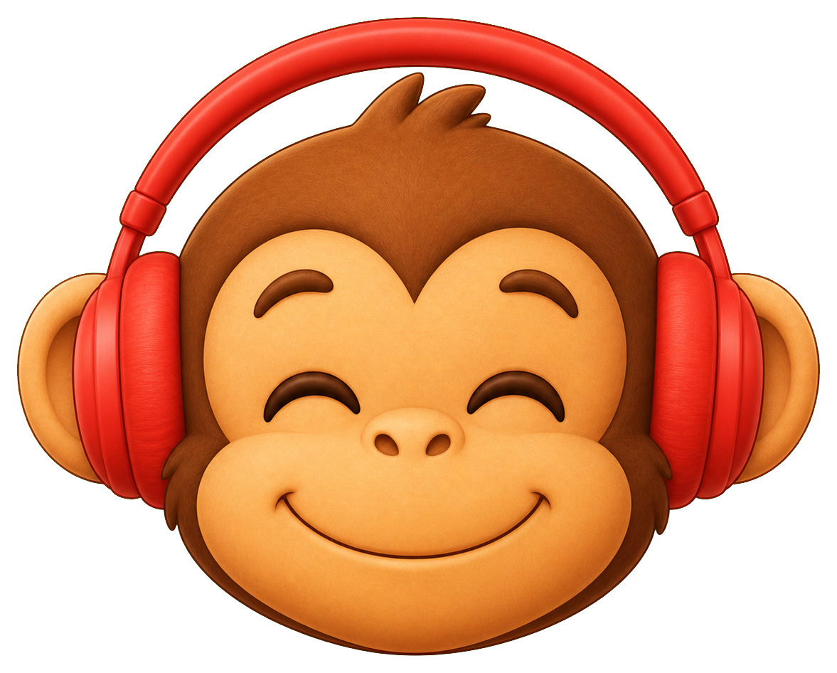 Preview for Headphones Monkey Sticker