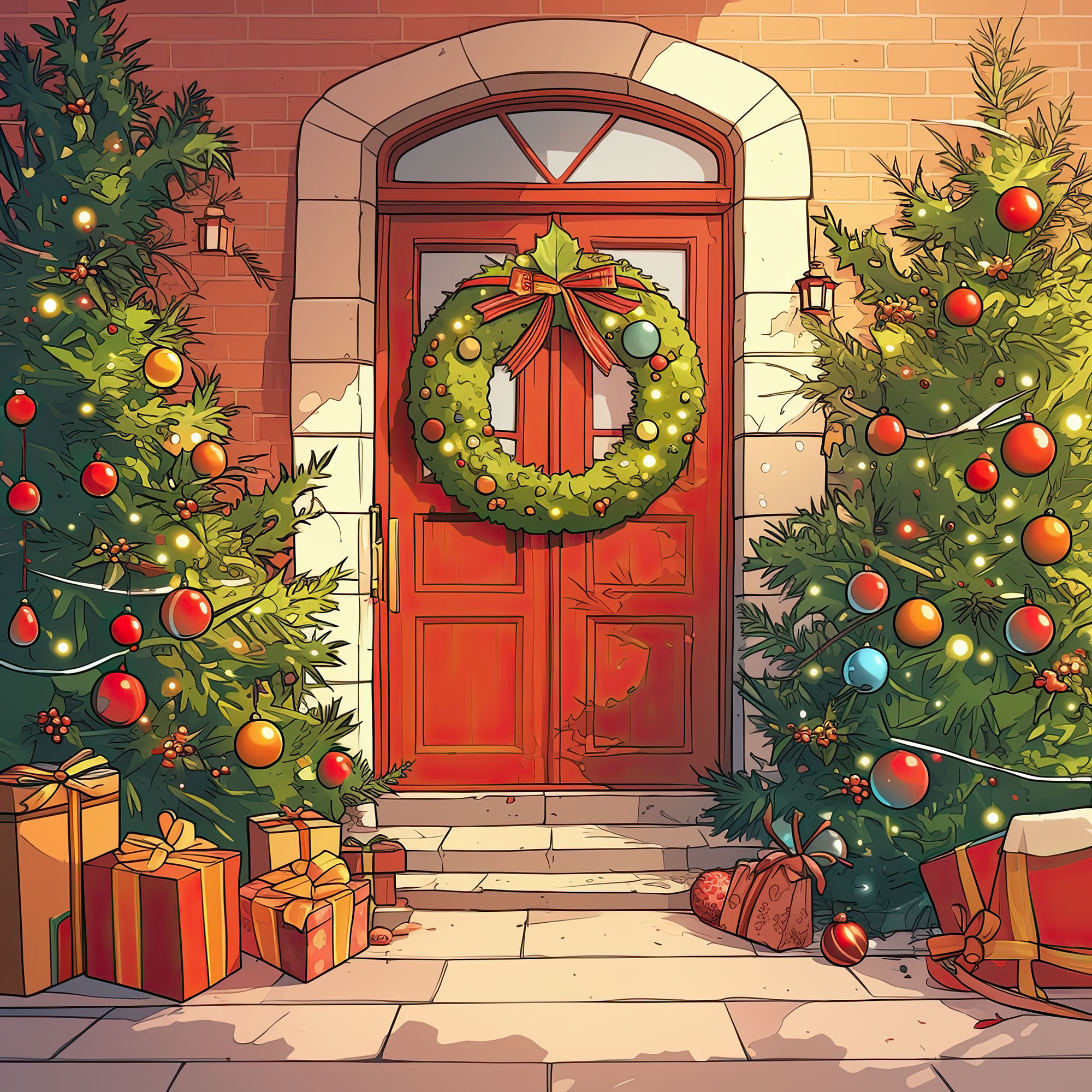 Preview for Festive-front-door-decor-christmas-backdrop-background-adadf