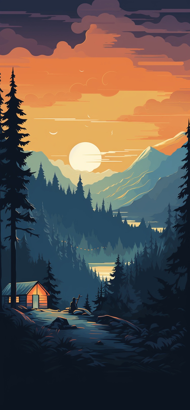 Preview for Camping Sunset Mountain Background