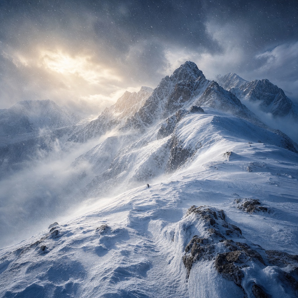 Preview for Snowy Alpine Mountains Stock Background
