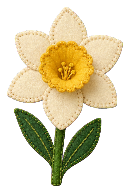 Preview for Cream Felt Daffodil Sticker