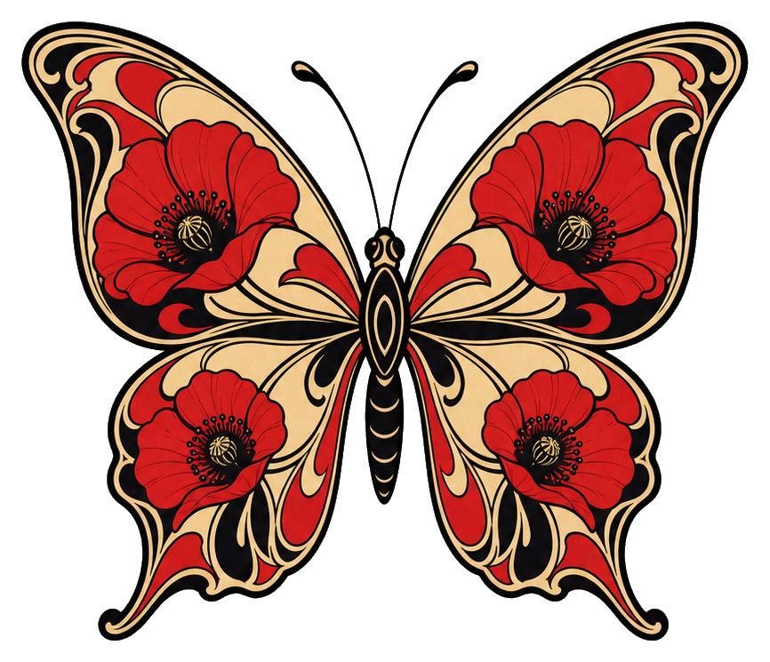 Preview for Poppy Butterfly Sticker For Creative Designs