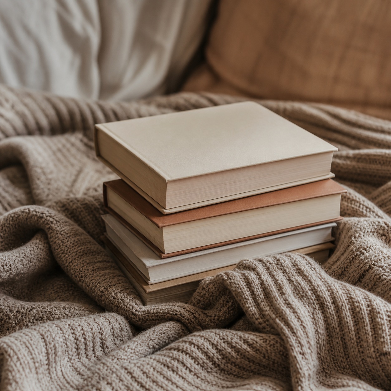 Preview for Cozy Books On Blanket Background
