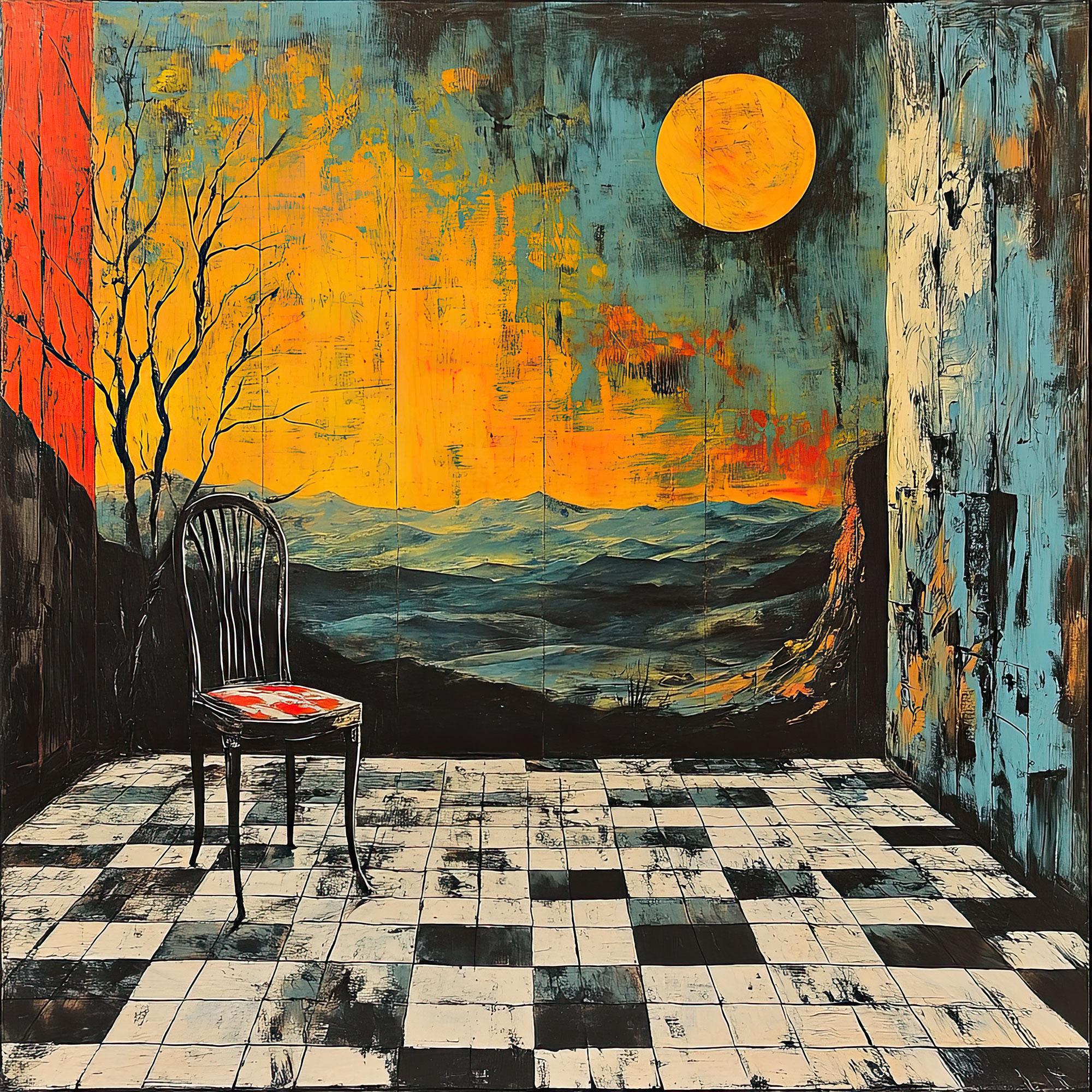 Preview for Surreal-artistic-landscape-with-chair-spooky-backdrop-background-ce762