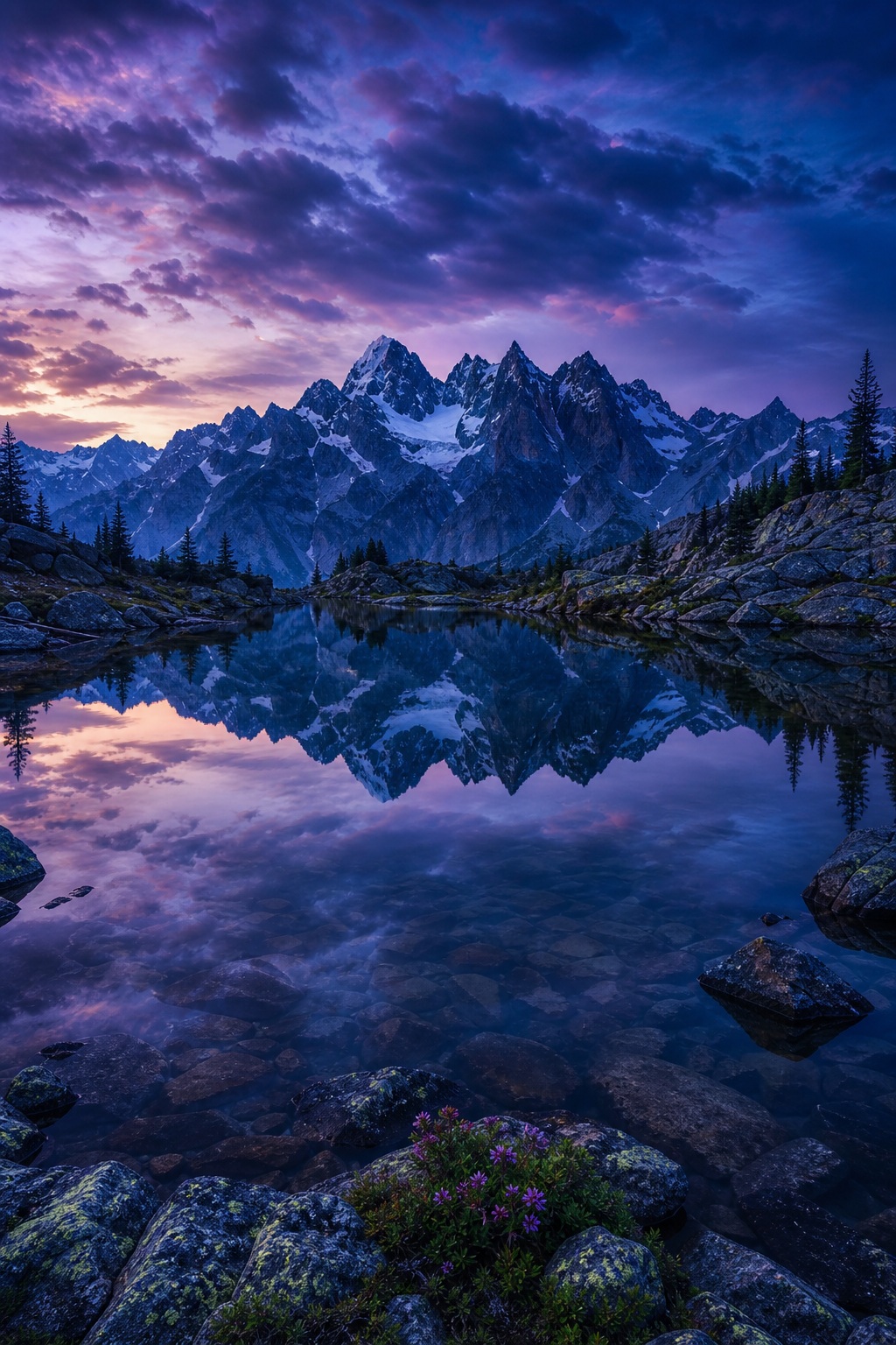 Preview for Alpine Lake Reflection Background