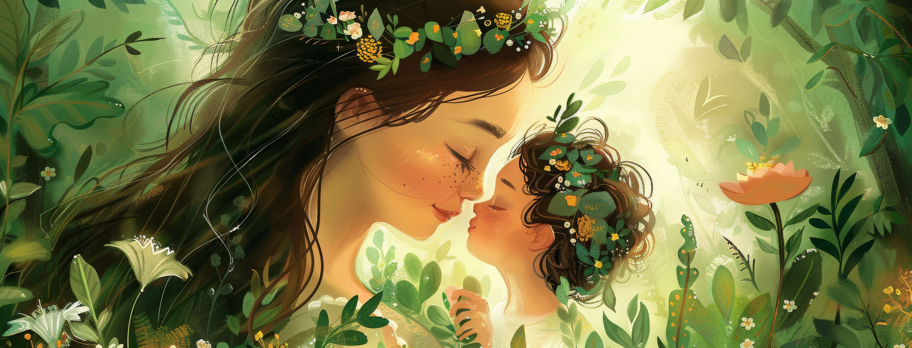 Preview for Mother-child-floral-slumber-mothers-day-background-539e7