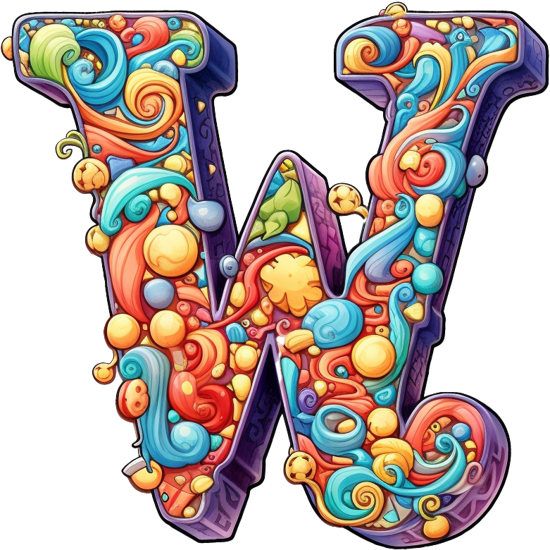 Preview for Colorful-letter-w-design-silly-letters-sticker-ca779