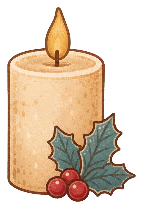 Preview for Cream Christmas Candle Sticker
