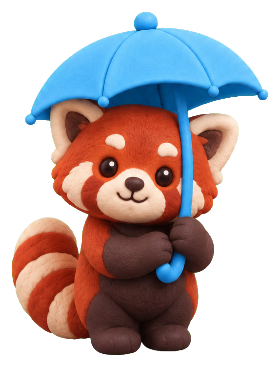 Preview for Clay Red Panda Rainy Day Umbrella