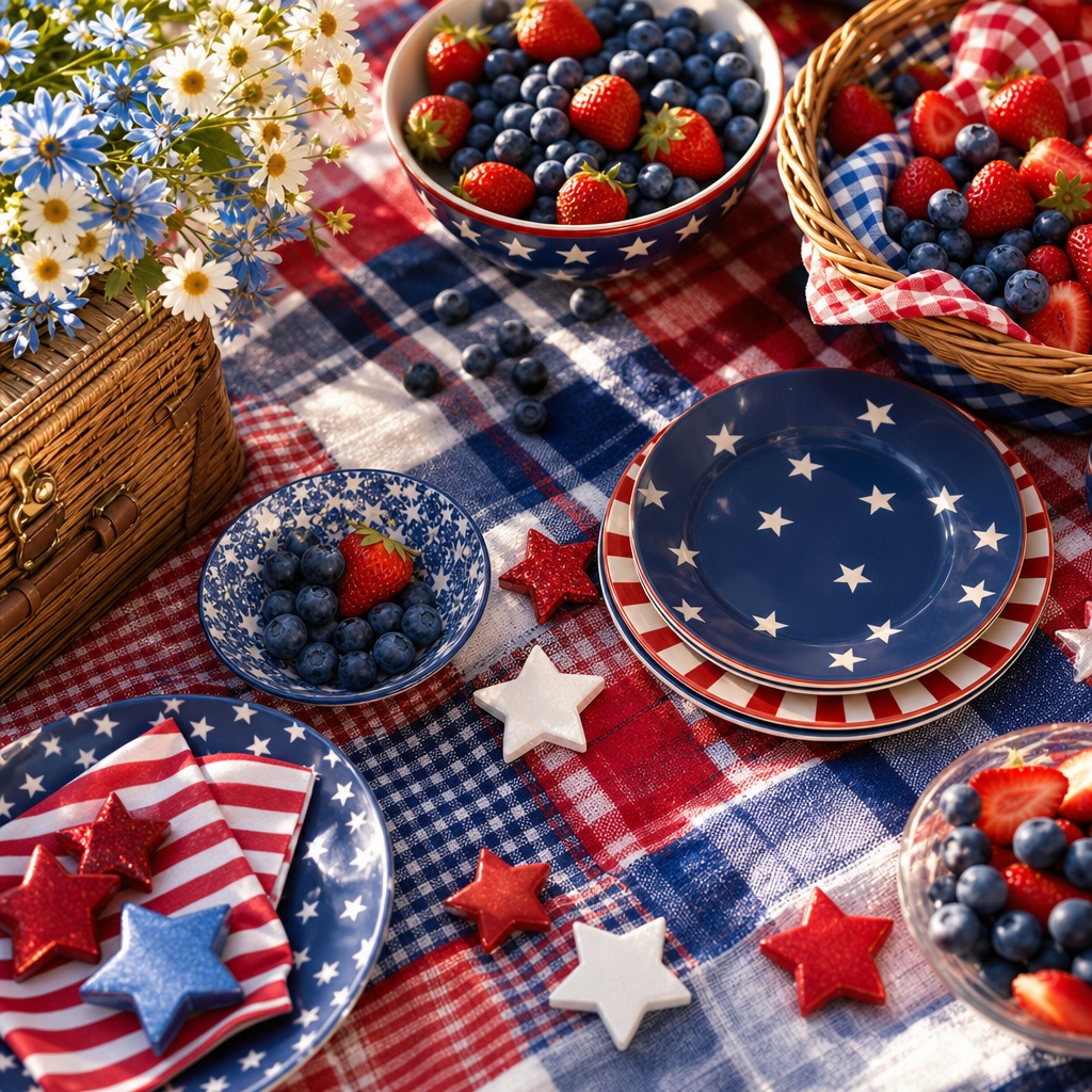 Preview for Patriotic Picnic Background For Fourth Of July