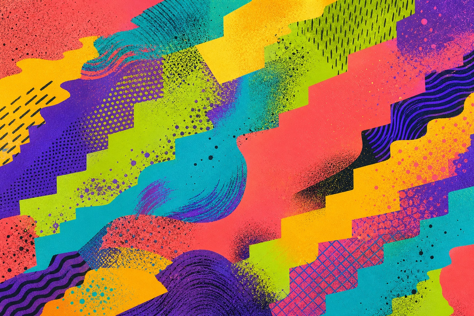 Preview for Tropical Neon Stepped Color Rhythm Background