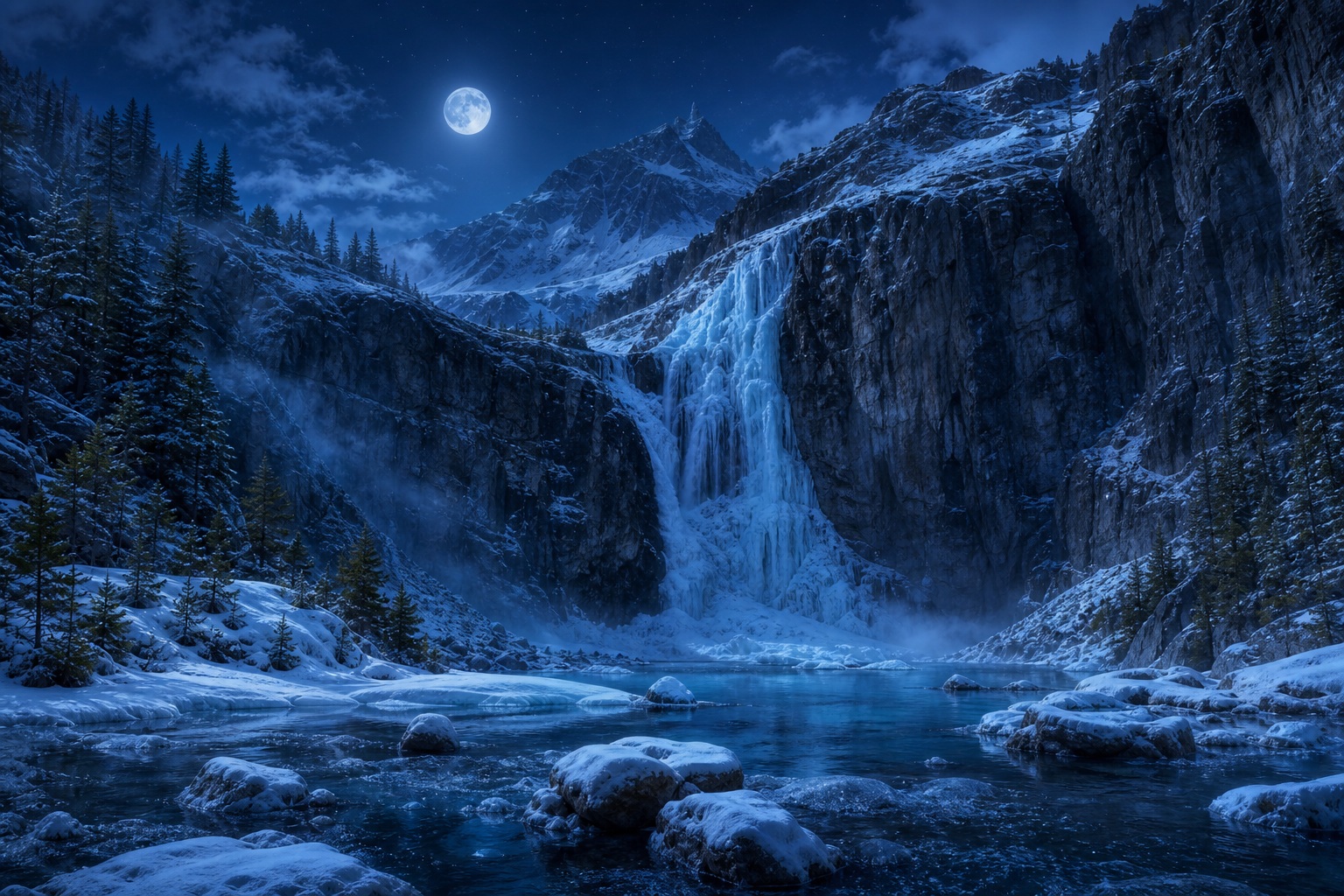 Preview for Frozen Waterfall Gorge Background