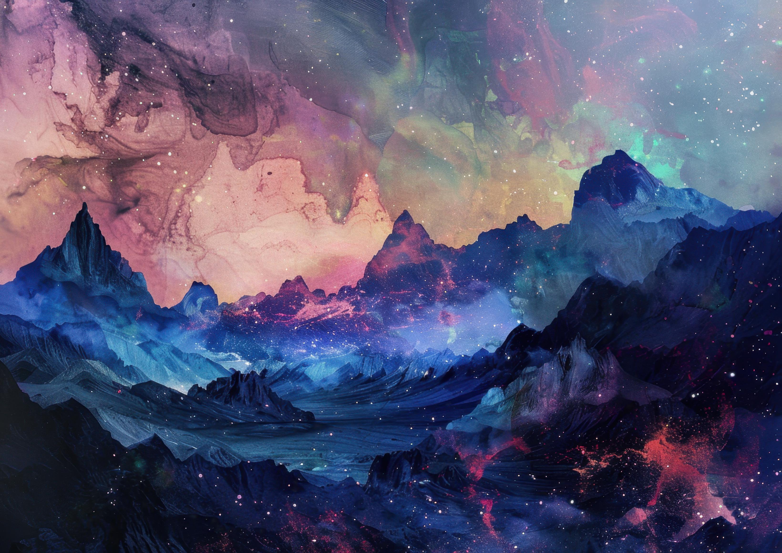 Preview for Cosmic-mountain-landscape-art-astrophotography-photo-background-7c668