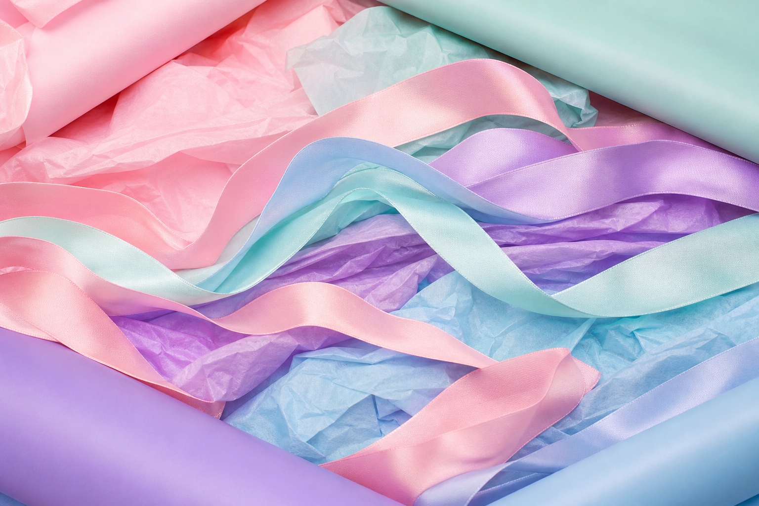 Preview for Pastel Ribbon Waves Birthday Background