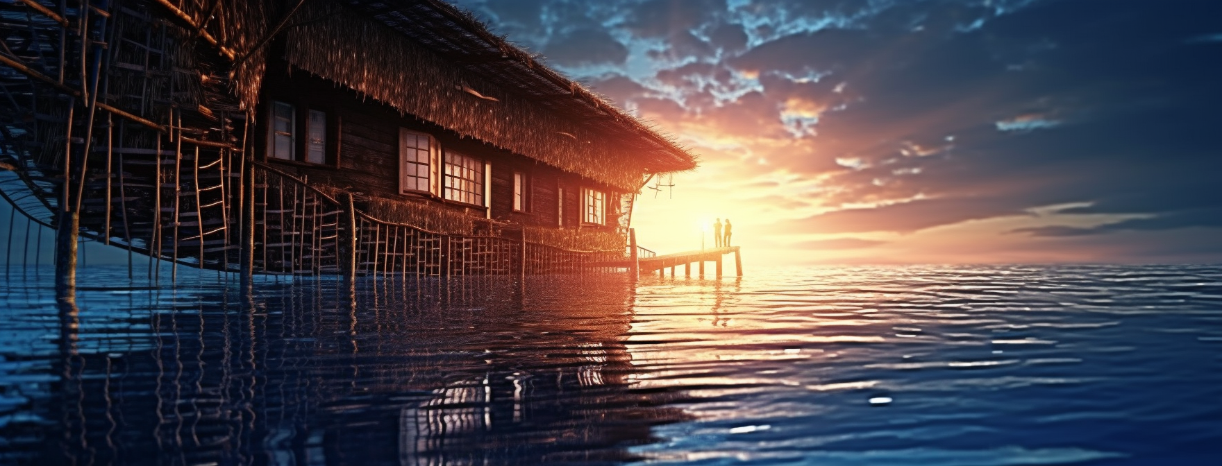 Preview for Waterfront-retreat-sunset-ai-facebook-background-e34dd