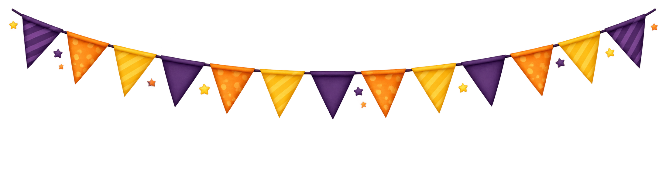 Preview for Plum And Tangerine Halloween Pennant Garland