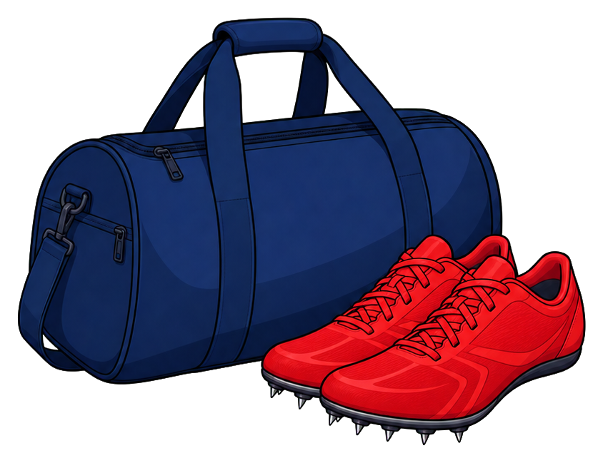 Preview for Navy Track Duffel With Red Spikes Sticker