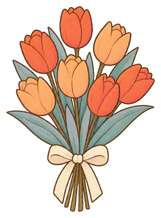 Preview for Coral And Peach Tulip Bouquet Sticker